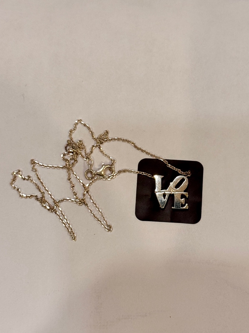 LOVE Necklace Pendant in Silver Tone